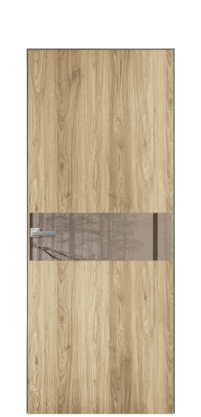 Дверь межкомнатная Vetro 11 Цвет Орех NY светлый Покрытие ПВХ WOOD NATURAL Наличник Скрытый короб хром Цена 42510