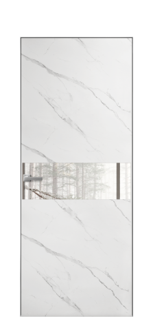 Дверь межкомнатная Vetro 11 Цвет Monte white soft Покрытие ПВХ ORIGINAL Наличник Скрытый короб хром Цена 42010