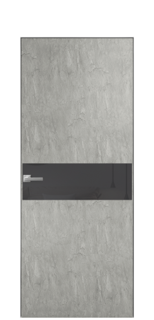 Дверь межкомнатная Vetro 11 Цвет Скол камня грей Покрытие ПВХ ORIGINAL Наличник Скрытый короб хром Цена 42010