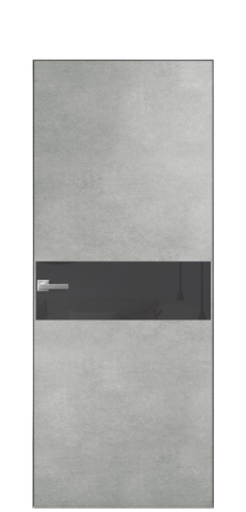 Дверь межкомнатная Vetro 11 Цвет Бетон серый Покрытие ПВХ ORIGINAL Наличник Скрытый короб хром Цена 42010