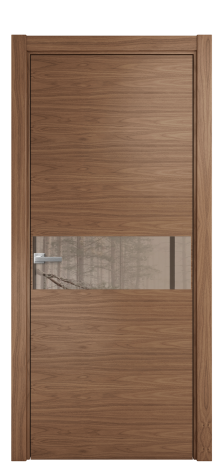 Дверь межкомнатная Vetro 11 Цвет Американский Орех Покрытие Шпон натуральный  Наличник L 75 Цена 55550