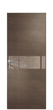 Дверь межкомнатная Vetro 11 Цвет Дуб Марракеш Покрытие Шпон натуральный  Наличник Скрытый короб хром Цена 66610