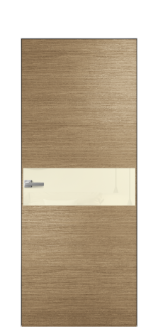 Дверь межкомнатная Vetro 11 Цвет Дуб Янтарь Покрытие Шпон масло  Наличник Скрытый короб хром Цена 67260