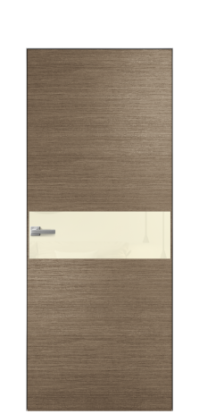 Дверь межкомнатная Vetro 11 Цвет Дуб Кофе Покрытие Шпон масло  Наличник Скрытый короб хром Цена 67260