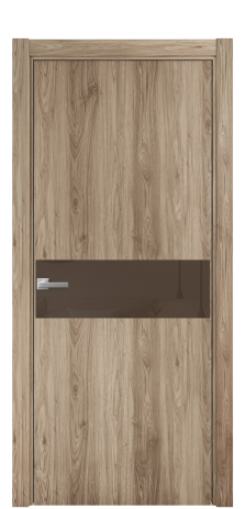 Дверь межкомнатная Vetro 11 Цвет Орех NY смоук Покрытие ПВХ WOOD NATURAL Наличник L 75 Цена 30825