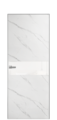 Дверь межкомнатная Vetro 11 Цвет Monte white soft Покрытие ПВХ ORIGINAL Наличник Скрытый короб хром Цена 38150