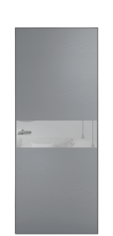 Дверь межкомнатная Vetro 11 Цвет Ясень Гриджио Покрытие Шпон крашеный  Наличник Скрытый короб хром Цена 64760