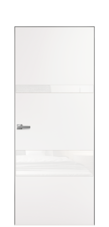 Дверь межкомнатная Vetro 12 Цвет Вайт Покрытие ПВХ SOFT (ПЭТ) Наличник Скрытый короб хром Цена 52640