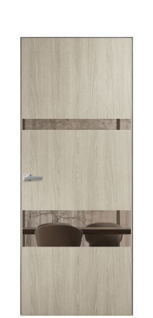 Дверь межкомнатная Vetro 12 Цвет Maderaira oak sand Покрытие ПВХ WOOD NATURAL Наличник Скрытый короб хром Цена 58110