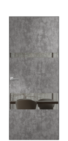 Дверь межкомнатная Vetro 12 Цвет Ice cacao Покрытие ПВХ ORIGINAL Наличник Скрытый короб хром Цена 42510