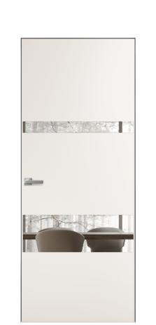 Дверь межкомнатная Vetro 12 Цвет Молочный Покрытие Эмаль  Наличник Скрытый короб хром Цена 61810