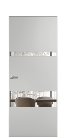 Дверь межкомнатная Vetro 12 Цвет Телегрей Покрытие Эмаль  Наличник Скрытый короб хром Цена 61810