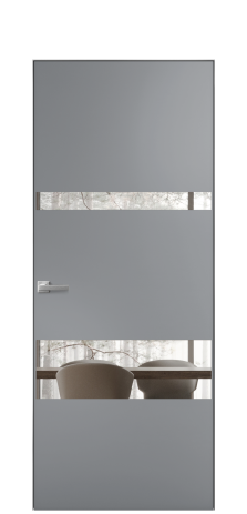 Дверь межкомнатная Vetro 12 Цвет Гриджио Покрытие Эмаль  Наличник Скрытый короб хром Цена 61810