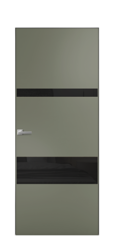 Дверь межкомнатная Vetro 12 Цвет Зеленый Покрытие Эмаль  Наличник Скрытый короб хром Цена 61810