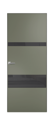 Дверь межкомнатная Vetro 12 Цвет Зеленый Покрытие Эмаль  Наличник Скрытый короб хром Цена 61810