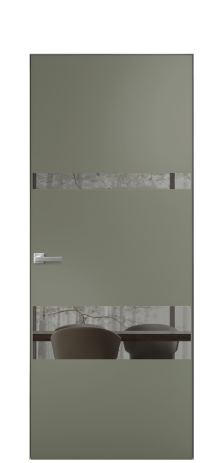 Дверь межкомнатная Vetro 12 Цвет Зеленый Покрытие Эмаль  Наличник Скрытый короб хром Цена 62310