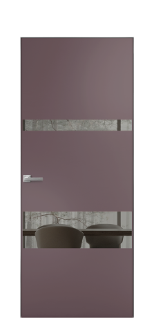 Дверь межкомнатная Vetro 12 Цвет Лиловый Покрытие Эмаль  Наличник Скрытый короб хром Цена 62310