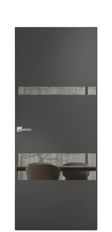 Дверь межкомнатная Vetro 12 Цвет Антрацит Покрытие Эмаль  Наличник Скрытый короб хром Цена 62310