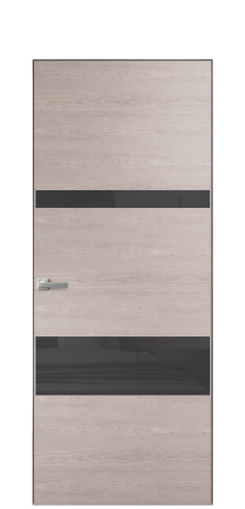 Дверь межкомнатная Vetro 12 Цвет Дуб Имбирь Покрытие Шпон натуральный  Наличник Скрытый короб хром Цена 66110