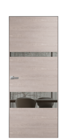 Дверь межкомнатная Vetro 12 Цвет Дуб Имбирь Покрытие Шпон натуральный  Наличник Скрытый короб хром Цена 66610