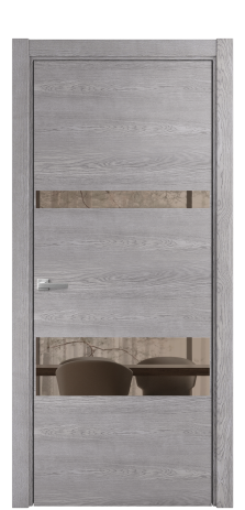 Дверь межкомнатная Vetro 12 Цвет Дуб Кварц Покрытие Шпон натуральный  Наличник L 75 Цена 51650