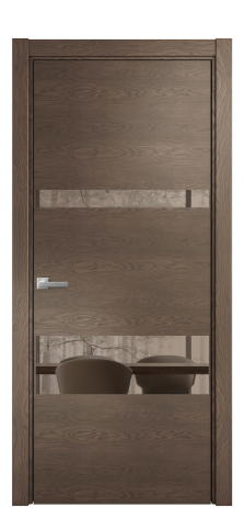 Дверь межкомнатная Vetro 12 Цвет Дуб Марракеш Покрытие Шпон натуральный  Наличник L 75 Цена 51650