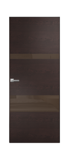 Дверь межкомнатная Vetro 12 Цвет Мореный Дуб Покрытие Шпон натуральный  Наличник Скрытый короб хром Цена 66110