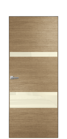 Дверь межкомнатная Vetro 12 Цвет Дуб Янтарь Покрытие Шпон масло  Наличник Скрытый короб хром Цена 67260