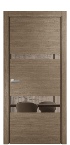 Дверь межкомнатная Vetro 12 Цвет Дуб Кофе Покрытие Шпон масло  Наличник L 75 Цена 53575