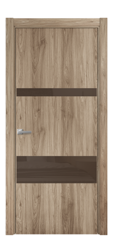 Дверь межкомнатная Vetro 12 Цвет Орех NY смоук Покрытие ПВХ WOOD NATURAL Наличник L 75 Цена 30825