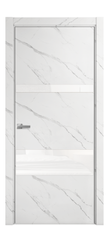 Дверь межкомнатная Vetro 12 Цвет Monte white soft Покрытие ПВХ ORIGINAL Наличник L 75 Цена 30825
