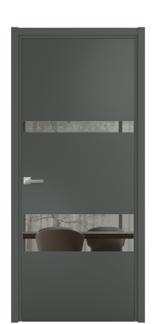 Дверь межкомнатная Vetro 12 Цвет Лайт Грей Покрытие ПВХ SOFT (ПЭТ) Наличник L 75 Цена 28580