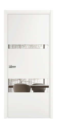 Дверь межкомнатная Vetro 12 Цвет Белый Покрытие Эмаль  Наличник L 50 Цена 38865