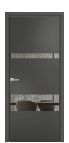 Дверь межкомнатная Vetro 12 Цвет Антрацит Покрытие Эмаль  Наличник L 50 Цена 45175