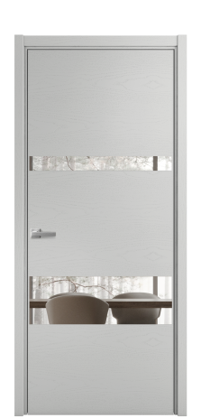 Дверь межкомнатная Vetro 12 Цвет Ясень Телегрей Покрытие Шпон крашеный  Наличник L 50 Цена 48025