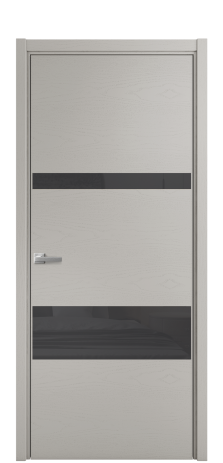 Дверь межкомнатная Vetro 12 Цвет Ясень Серый Шелк Покрытие Шпон крашеный  Наличник L 50 Цена 48025