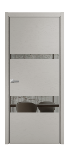 Дверь межкомнатная Vetro 12 Цвет Ясень Серый Шелк Покрытие Шпон крашеный  Наличник L 50 Цена 48525