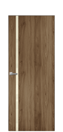 Дверь межкомнатная Vetro 13 Цвет Орех NY классический Покрытие ПВХ WOOD NATURAL Наличник Скрытый короб хром Цена 42010