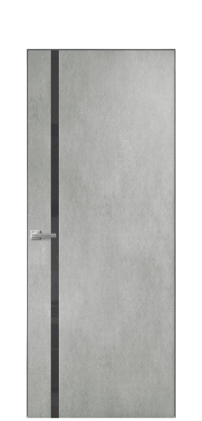 Дверь межкомнатная Vetro 13 Цвет Бетон серый Покрытие ПВХ ORIGINAL Наличник Скрытый короб хром Цена 42010