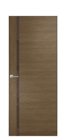 Дверь межкомнатная Vetro 13 Цвет Дуб Шоколад Покрытие Шпон масло  Наличник Скрытый короб хром Цена 67260