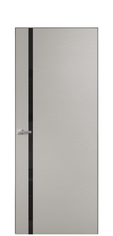 Дверь межкомнатная Vetro 13 Цвет Ясень Серый Шелк Покрытие Шпон крашеный  Наличник Скрытый короб хром Цена 64260
