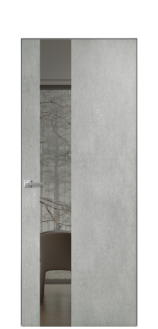 Дверь межкомнатная Ветро 14 Цвет Бетон серый Покрытие ПВХ ФАКТУРНЫЕ Наличник Скрытый короб хром Цена 41500