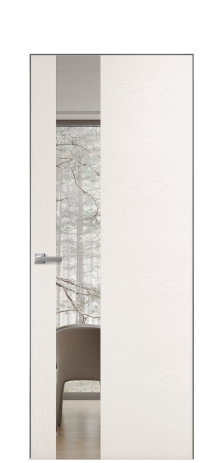 Дверь межкомнатная Ветро 14 Цвет Ясень Молочный Покрытие Шпон крашеный  Наличник Скрытый короб хром Цена 47850
