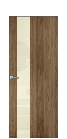 Дверь межкомнатная Vetro 14 Цвет Орех классический Покрытие ПВХ ПОД ДЕРЕВО Наличник Скрытый короб хром Цена 41000