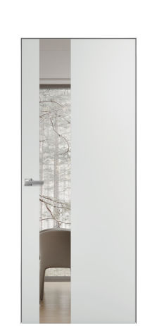 Дверь межкомнатная Vetro 14 Цвет Облачный Покрытие Эмаль  Наличник Скрытый короб хром Цена 45550