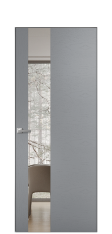 Дверь межкомнатная Vetro 14 Цвет Дуб Кофе Покрытие Шпон масло  Наличник Скрытый короб хром Цена 68960