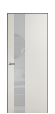 Дверь межкомнатная Vetro 14 Цвет Лайт Грей Покрытие ПВХ SOFT (ПЭТ) Наличник Скрытый короб хром Цена 53390