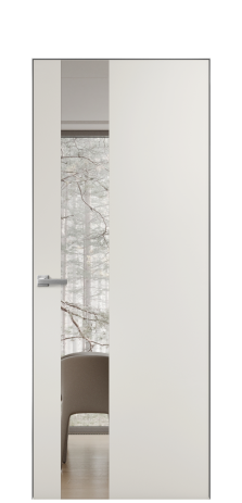 Дверь межкомнатная Vetro 14 Цвет Лайт Грей Покрытие ПВХ SOFT (ПЭТ) Наличник Скрытый короб хром Цена 52640