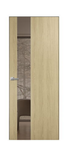 Дверь межкомнатная Vetro 14 Цвет Maderaira oak amber Покрытие ПВХ WOOD NATURAL Наличник Скрытый короб хром Цена 58110