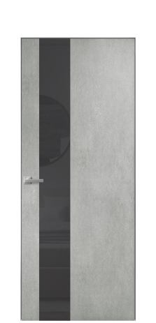 Дверь межкомнатная Vetro 14 Цвет Бетон серый Покрытие ПВХ ORIGINAL Наличник Скрытый короб хром Цена 42010